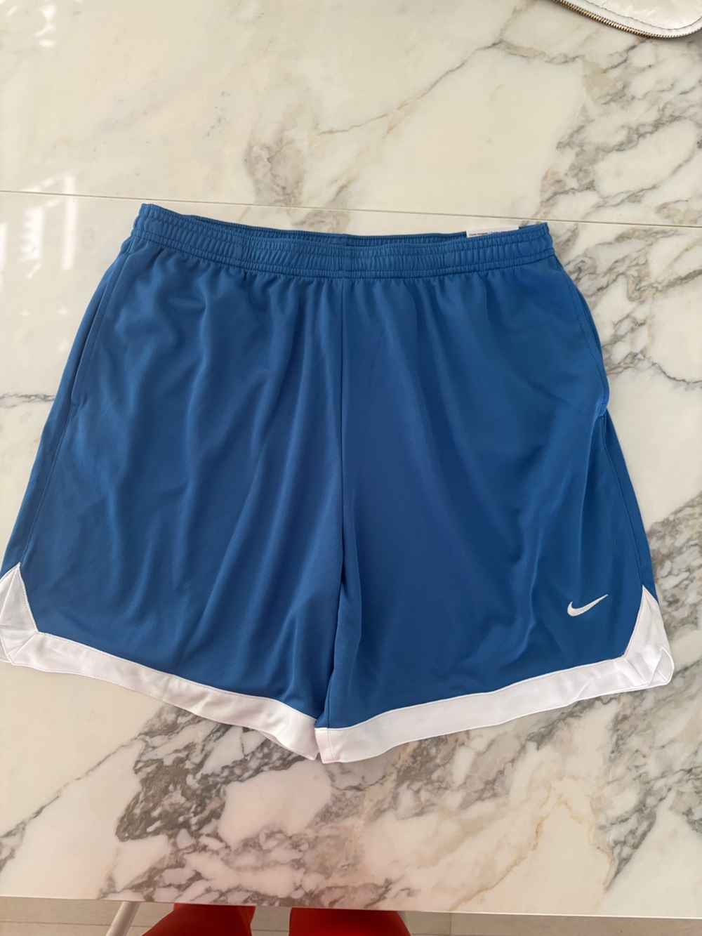 Nike Blue Athletic Shorts with White Trim - Kids